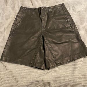 We The Free Women's Faux Leather Bermuda Shorts — Dark Brown